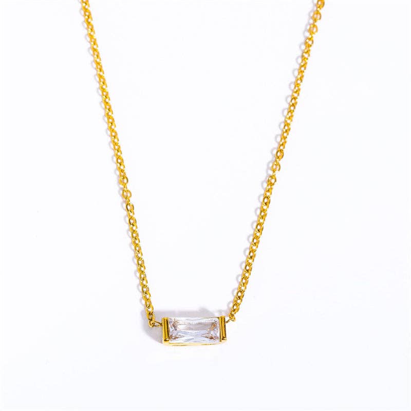 Lucky Birthstone Bar Necklace