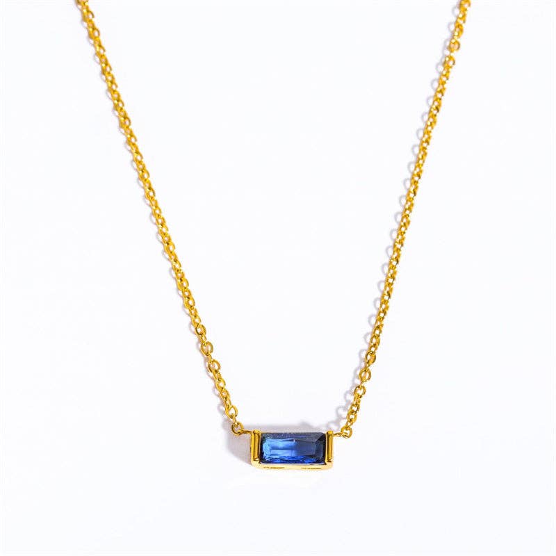 Lucky Birthstone Bar Necklace
