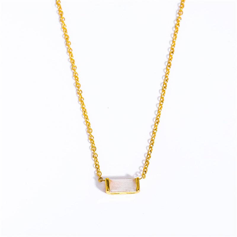 Lucky Birthstone Bar Necklace